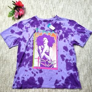 Diana Ross purple tie dye band tee